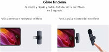 Cargar imagen en el visor de la galería, Micrófono Inalámbrico K9 para Móvil – Audio Profesional Plug &amp; Play para iPhone y Android
