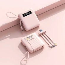 Cargar imagen en el visor de la galería, Power Bank 10000mAh con Cables Integrados – Batería Externa Portátil con Carga Rápida 2.1A
