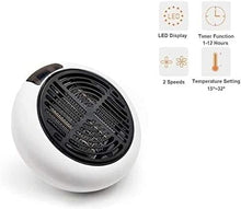 Cargar imagen en el visor de la galería, Mini Calefactor Eléctrico 1350W con Mando – Enchufe Portátil con Pantalla LED
