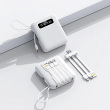 Cargar imagen en el visor de la galería, Power Bank 10000mAh con Cables Integrados – Batería Externa Portátil con Carga Rápida 2.1A
