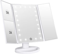 Cargar imagen en el visor de la galería, Espejo de Maquillaje LED con Pantalla Táctil – 3 Aumentos y Rotación Ajustable

