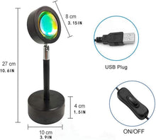 Cargar imagen en el visor de la galería, Lámpara Proyector LED Puesta de Sol y Arcoíris – Luz Ambiental Giratoria 180° para Dormitorio, Decoración y Fotografía
