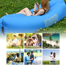 Cargar imagen en el visor de la galería, Sofá Inflable Portátil Impermeable con Cojines – Asiento Hinchable para Playa, Camping, Piscina y Jardín
