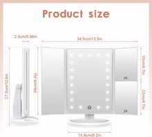 Cargar imagen en el visor de la galería, Espejo de Maquillaje LED con Pantalla Táctil – 3 Aumentos y Rotación Ajustable
