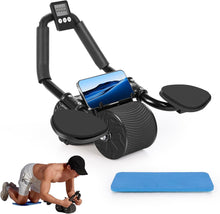Cargar imagen en el visor de la galería, Rodillo Abdominal con Rebote Automático – Ruedas Dobles Estables + Alfombrilla
