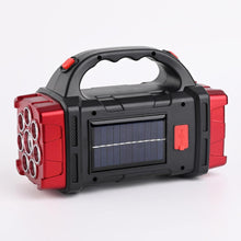Cargar imagen en el visor de la galería, Foco LED Solar Recargable – Linterna de Camping con 4 Modos de Luz, Gran Angular e Impermeable IP44 (USB + Solar)

