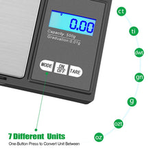 Cargar imagen en el visor de la galería, Báscula Digital de Precisión 500g x 0.01g – Compacta, Portátil y Multifunción

