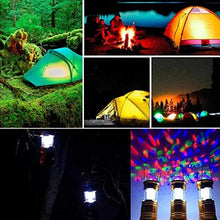 Cargar imagen en el visor de la galería, Linterna Camping LED Recargable – Control de Voz y Bola de Cristal Multicolor para Exterior
