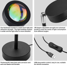 Cargar imagen en el visor de la galería, Lámpara Proyector LED Puesta de Sol y Arcoíris – Luz Ambiental Giratoria 180° para Dormitorio, Decoración y Fotografía
