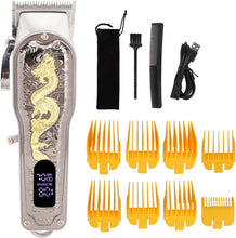 Cargar imagen en el visor de la galería, Cortadora de Pelo Inalámbrica Profesional – Recargable USB con 8 Peines Guía y Bajo Ruido
