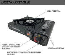Cargar imagen en el visor de la galería, Hornillo Portátil Happy Home – Cocina Compacta para Camping y Uso Exterior
