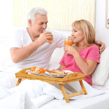 Cargar imagen en el visor de la galería, Bandeja de Cama Plegable de Bambú – Mesa Portátil para Desayuno, Portátil y Sofá
