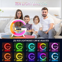 Cargar imagen en el visor de la galería, Lámpara de Escritorio LED con Carga Inalámbrica, Altavoz Bluetooth y Despertador
