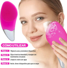 Cargar imagen en el visor de la galería, Cepillo Limpiador Facial Eléctrico de Silicona – Exfoliante y Masajeador Recargable
