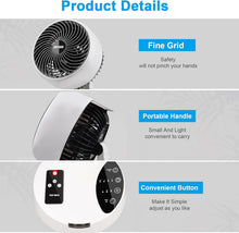 Cargar imagen en el visor de la galería, Ventilador Turbo de Mesa Silencioso 3D – Oscilación, Temporizador y Mando a Distancia
