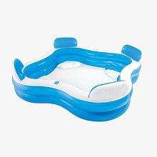 Cargar imagen en el visor de la galería, Piscina Familiar Inflable con Asientos y Posavasos – 183x183x51 cm, 390 L, Para 4 Personas
