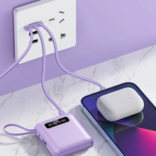 Cargar imagen en el visor de la galería, Power Bank 10000mAh con Cables Integrados – Batería Externa Portátil con Carga Rápida 2.1A
