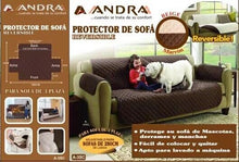 Cargar imagen en el visor de la galería, Protector de Sofá Reversible 3 Plazas ANDRA – Funda 280 cm Chocolate/Beige
