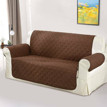 Cargar imagen en el visor de la galería, Protector de Sofá Reversible 3 Plazas ANDRA – Funda 280 cm Chocolate/Beige
